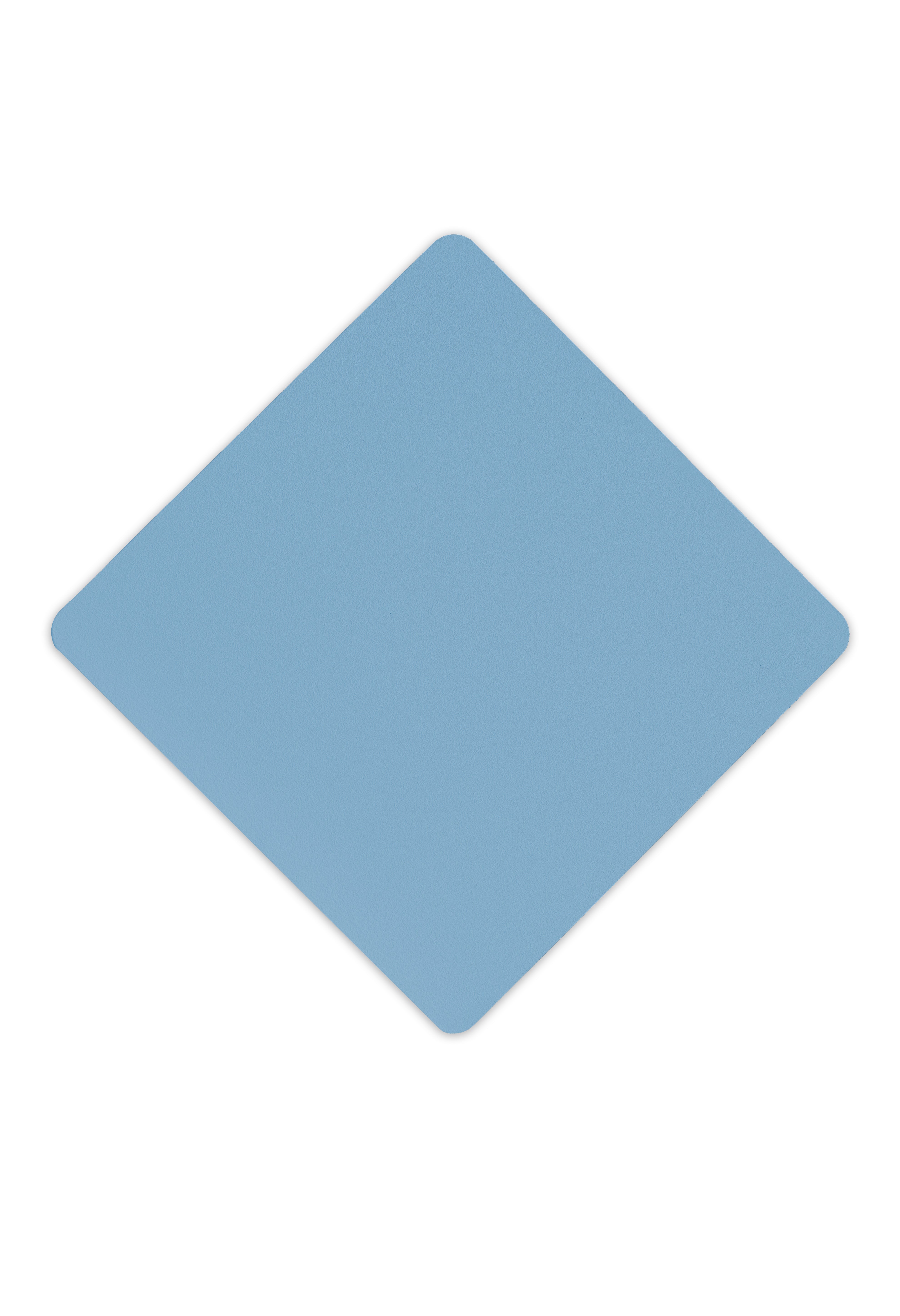 Metall-Untersetzer, in quadratischer Form pulverbeschichtet in der Farbe Metallic Blau.