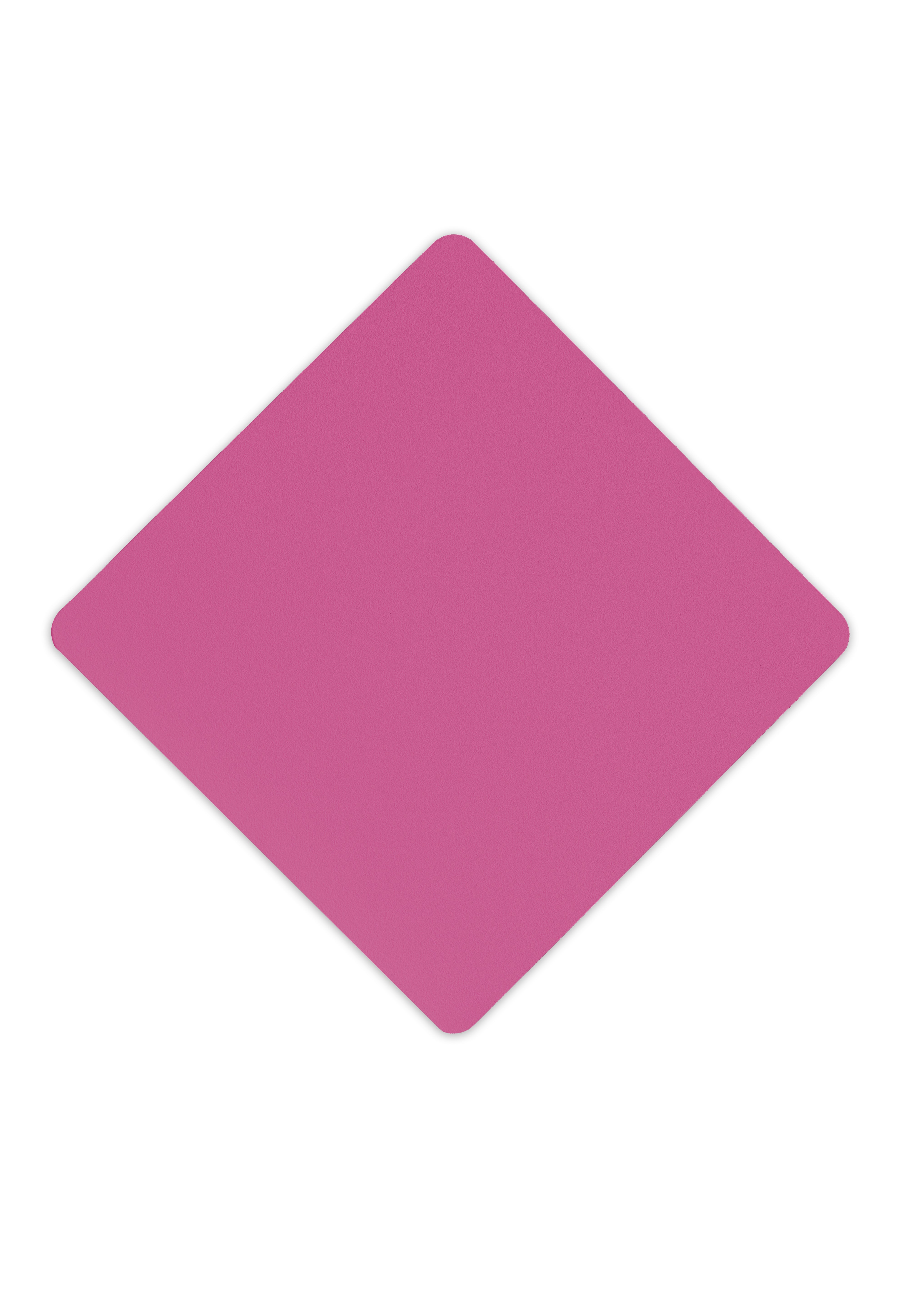 Metall-Untersetzer, in quadratischer Form pulverbeschichtet in der Farbe Rosa.