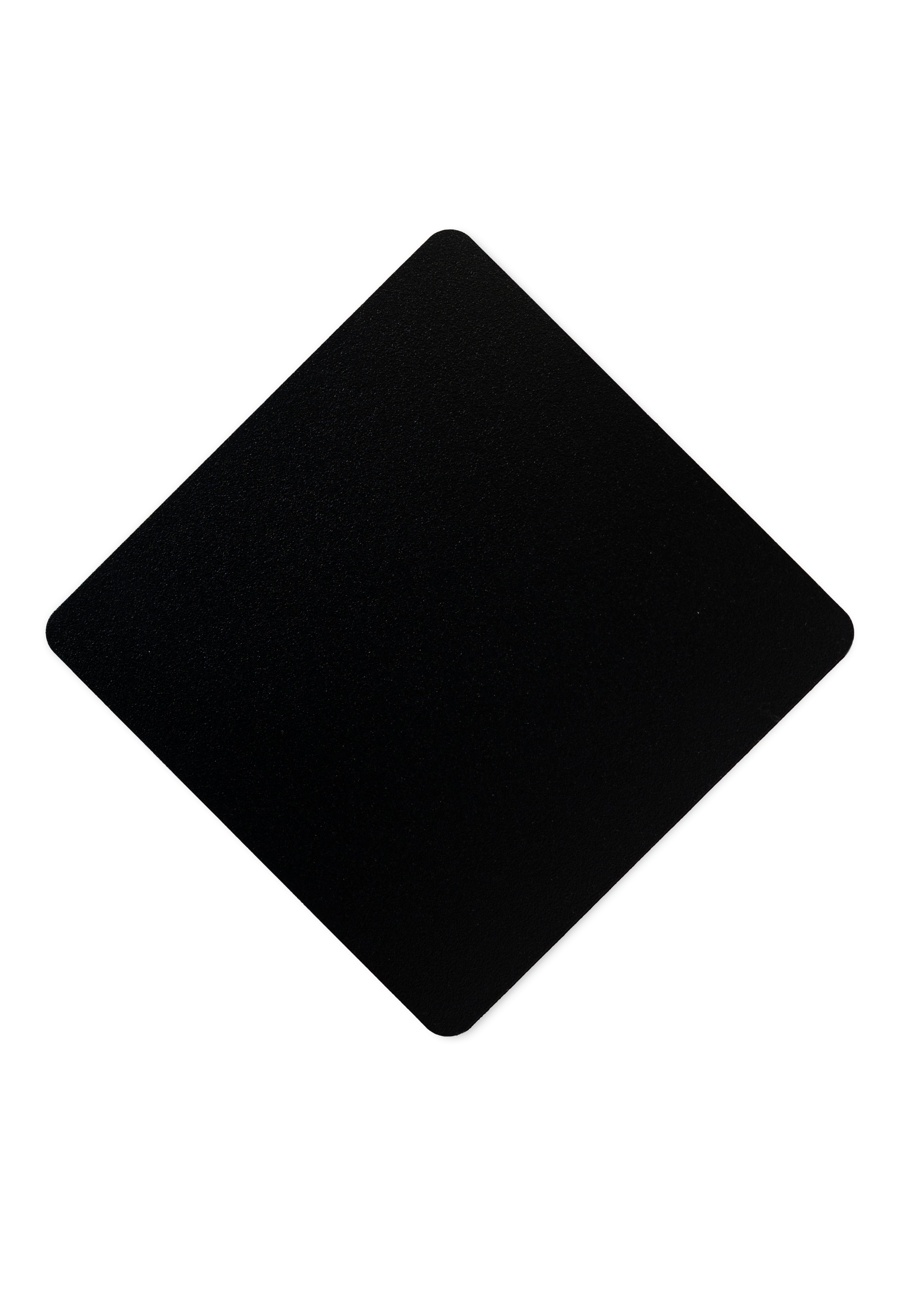 Metall-Untersetzer, in quadratischer Form pulverbeschichtet in der Farbe Schwarz.