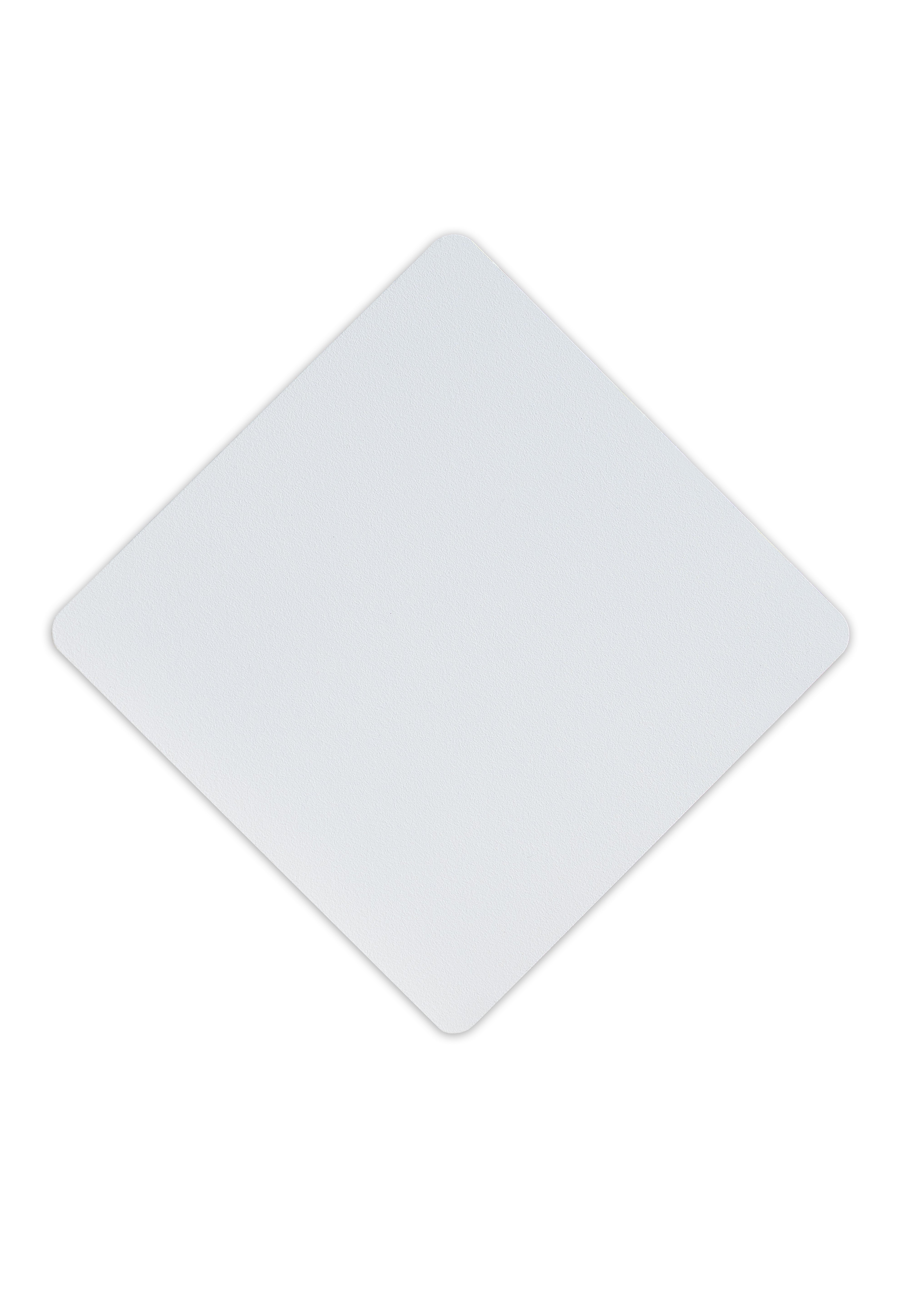 Metall-Untersetzer, in quadratischer Form pulverbeschichtet in der Farbe Weiss.