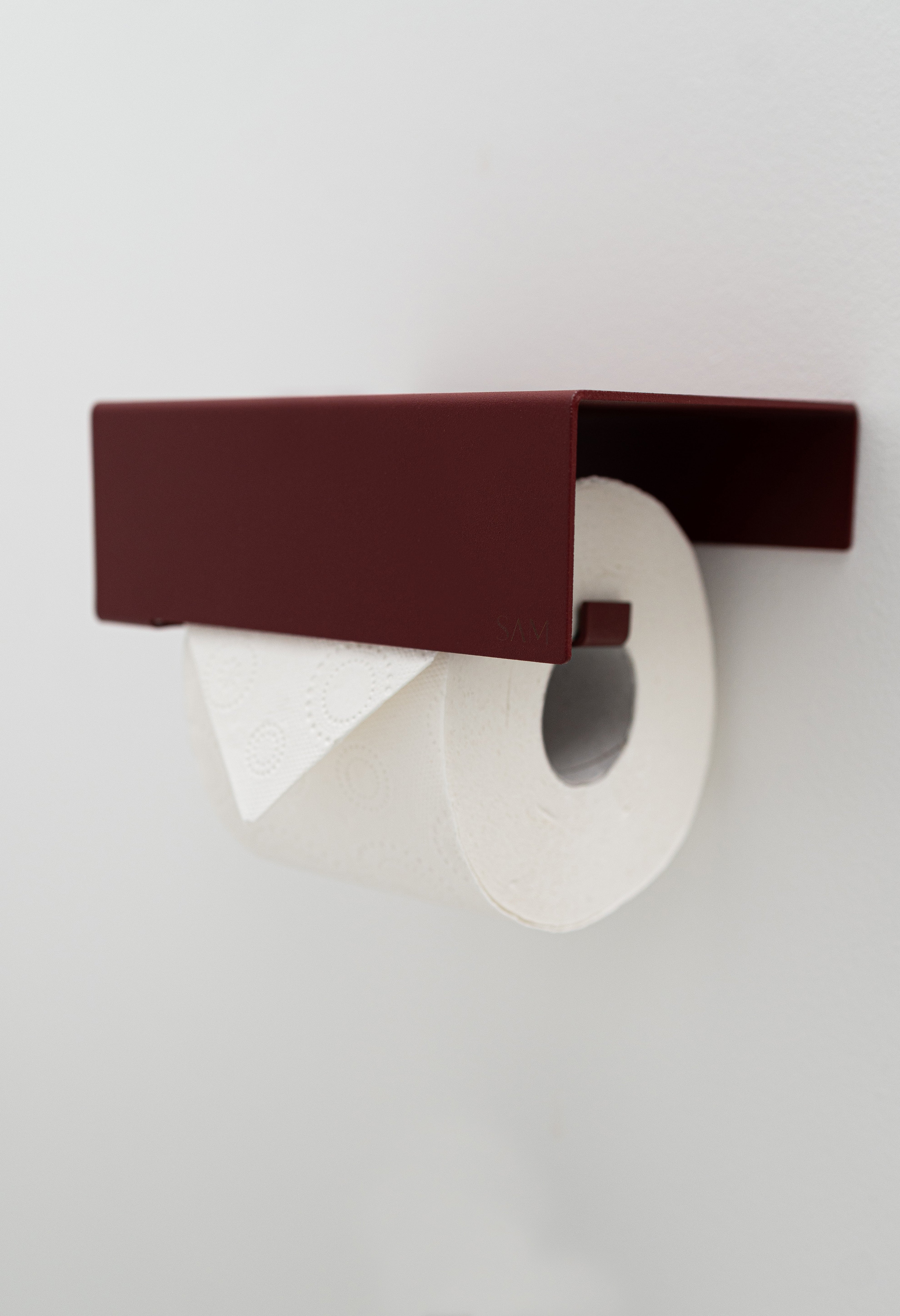 Toilettenpapierhalter LILLE zum Kleben ohne Bohren in Farbe Velvet Red