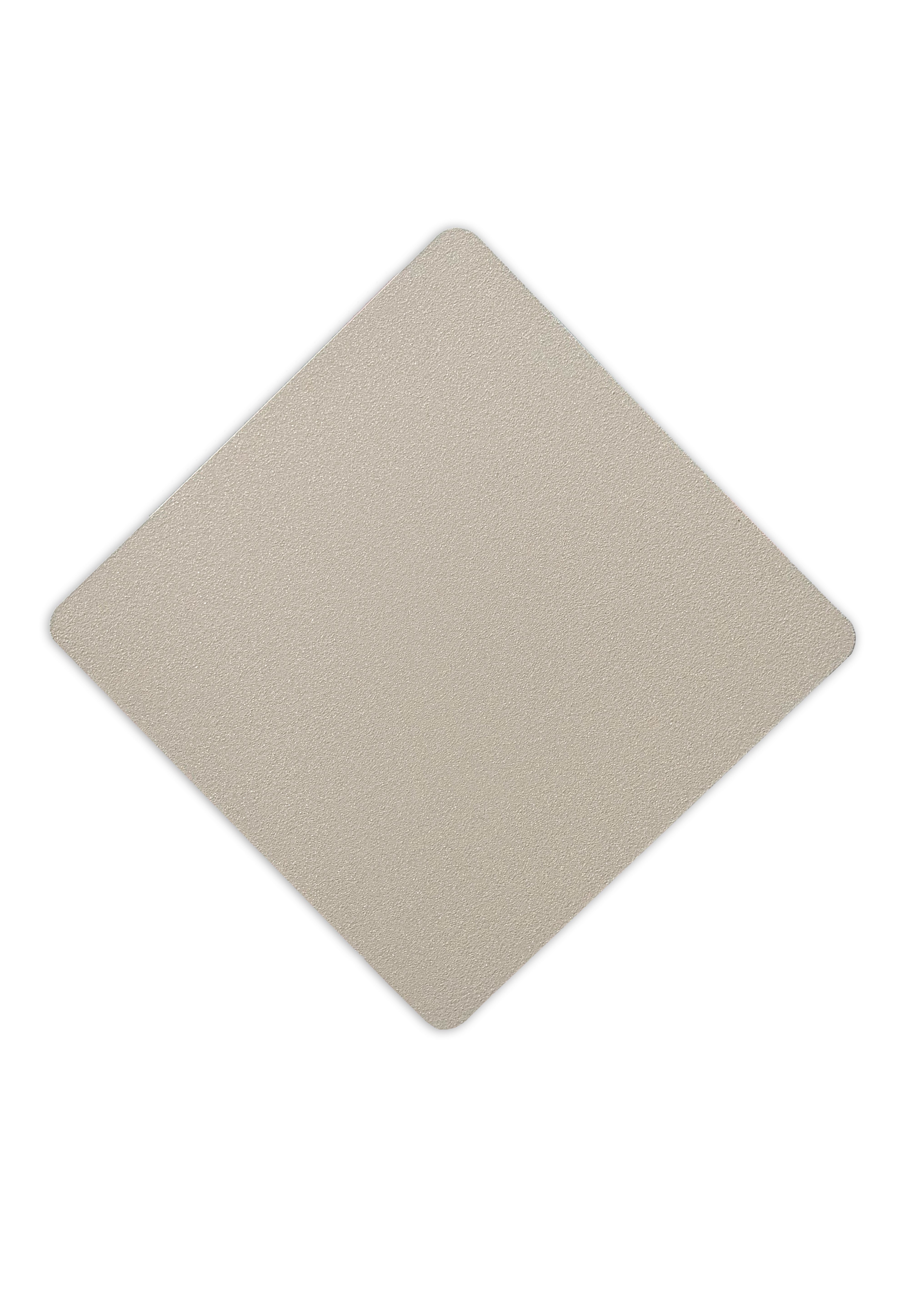 Metall-Untersetzer, in quadratischer Form pulverbeschichtet in der Farbe Champagner.