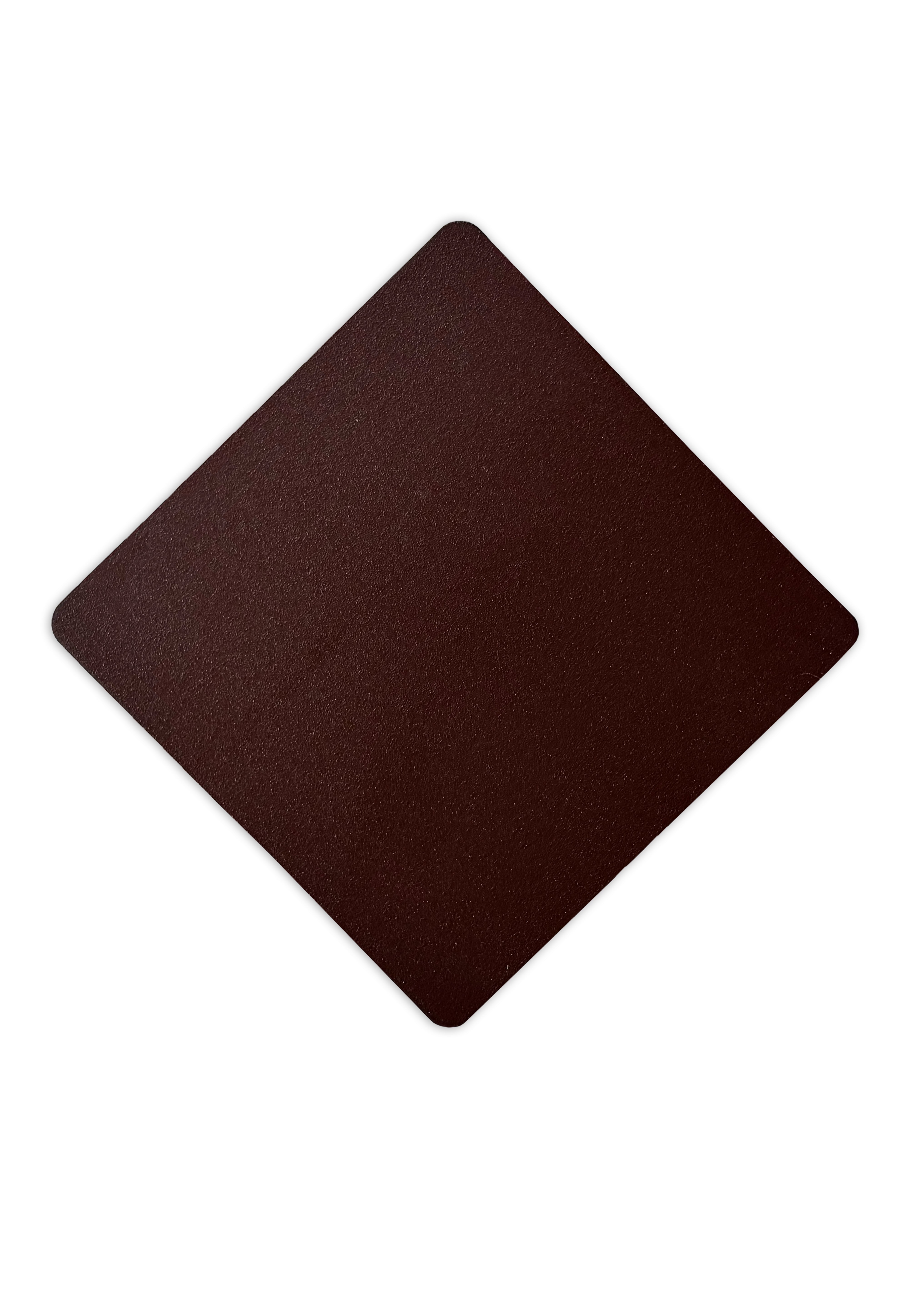 Metall-Untersetzer, in quadratischer Form pulverbeschichtet in der Farbe Marone.